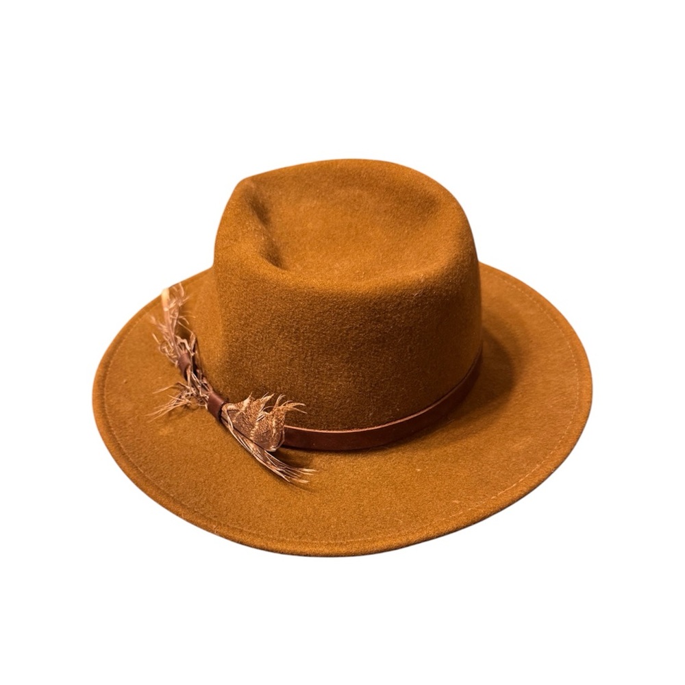 Woolrich Vitage Wool Felt Hat with Feather & Leather Brim